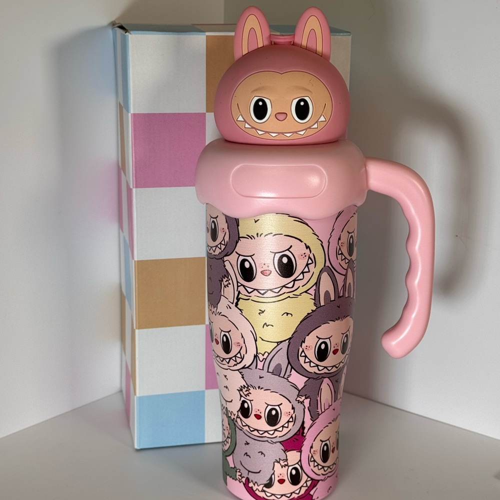 Pink Monster Kids 20oz Cup with Handle